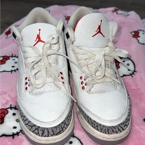Jordan Kids White and Red Sneakers